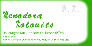 menodora kolovits business card